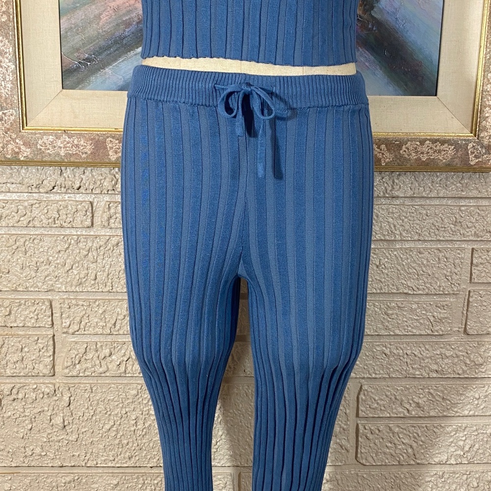 Pink Rose 2pc Ribbed Knit Tank & Pants Set - Picture 9 of 12